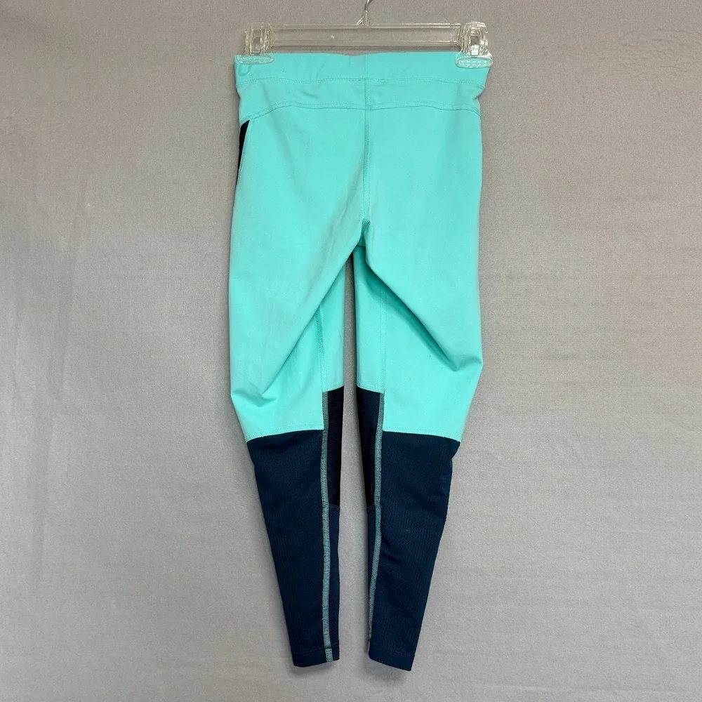 Nike Pro Hypercool Leggings Womens Size S Mint Navy Colorblock Mesh Activewear